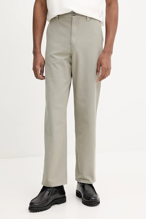 A.P.C. pantaloni de bumbac jean fergus culoarea verde, cu fason chinos, COGBJ.M08500