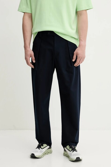 A.P.C. pantaloni de bumbac pantalon renato bărbați, culoarea bleumarin, cu fason chinos, COHFU.H08428