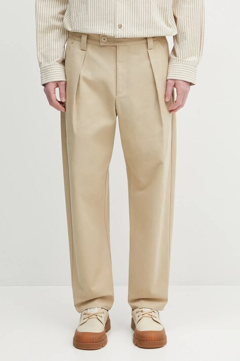 Bavlněné kalhoty A.P.C. pantalon renato pánské, béžová barva, ve střihu chinos, COHFU.H08428