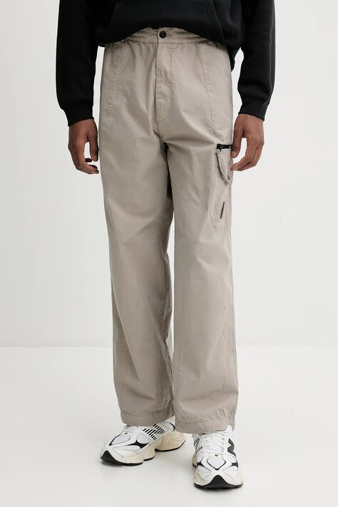 C.P. Company pantaloni de bumbac bărbați, culoarea bej, drept, 18CMPA094A006475G