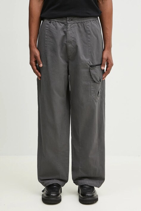 C.P. Company spodnie bawełniane męskie kolor szary proste 18CMPA094A006475G