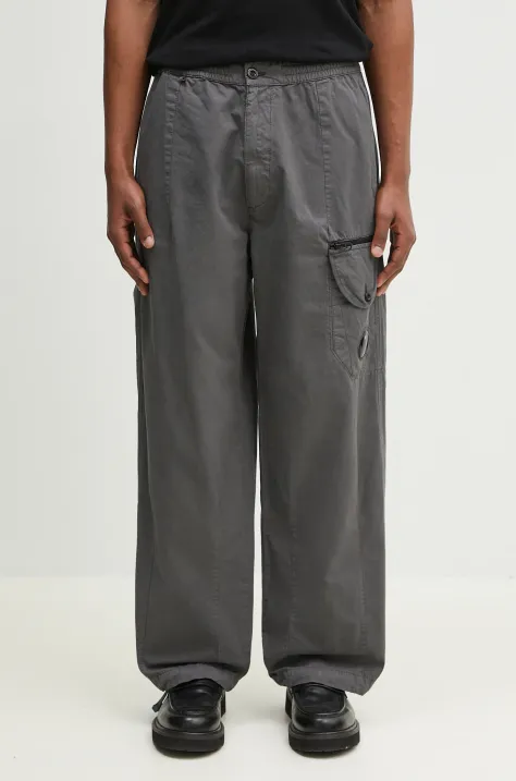 C.P. Company spodnie bawełniane męskie kolor szary proste 18CMPA094A006475G