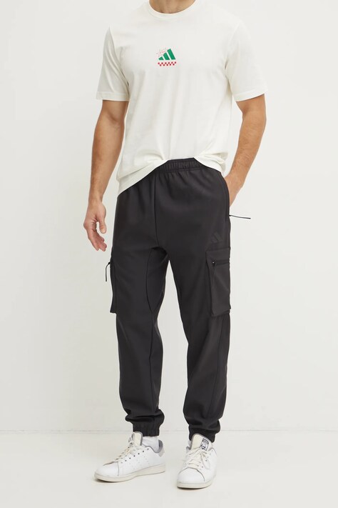 Tepláky adidas City Escape čierna farba, jednofarebné, JF3284