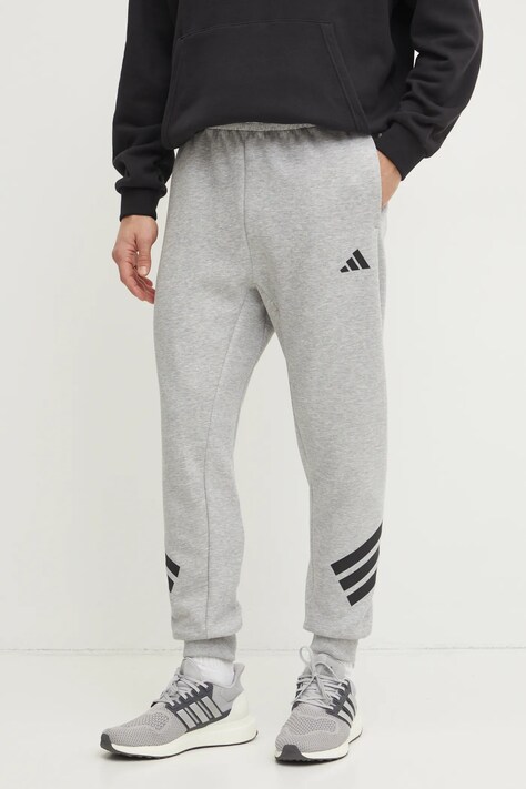 adidas pantaloni de trening Future Icons culoarea gri, cu imprimeu, JD4867