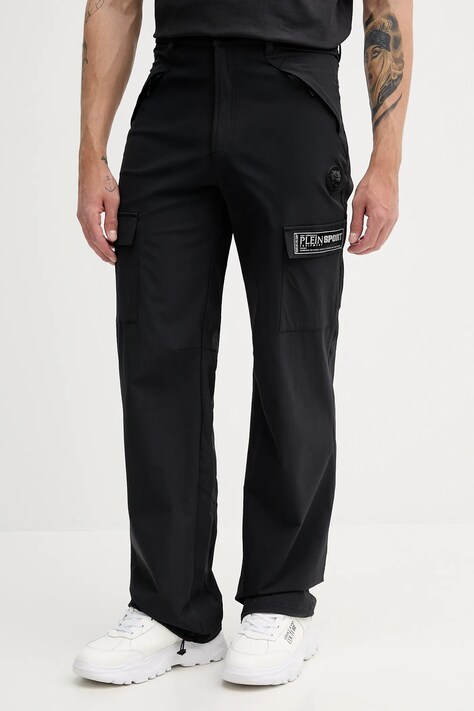 PLEIN SPORT pantaloni culoarea negru, drept, SAEC MRT1455 SNY003N