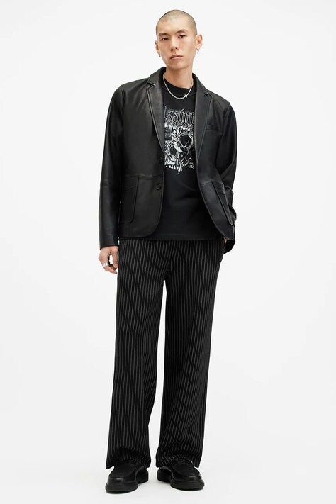 AllSaints pantaloni SINCLAIR bărbați, culoarea negru, drept, M016TB