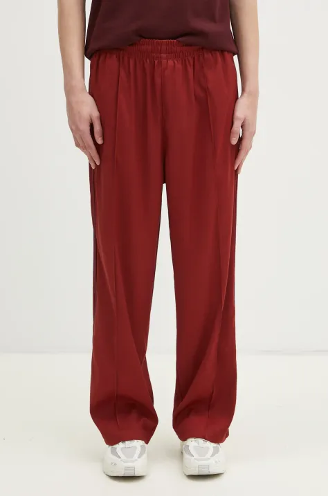 Donji dio trenirke adidas Originals Premium Baggy Track Pant boja: bordo, bez uzorka, JM3583