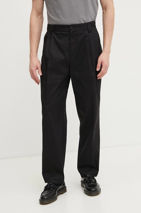 Versace Jeans Couture pantaloni barbati, culoarea negru, drept, 78GAA106 N0311