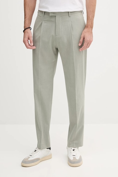Sisley spodnie męskie kolor zielony proste 4KKQSF04Z