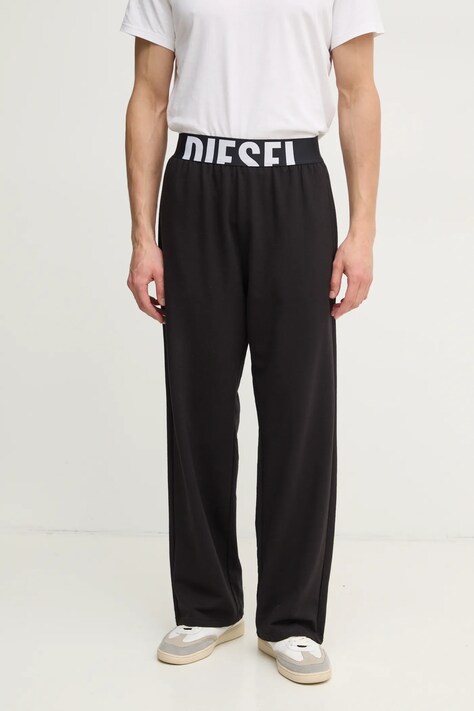 Diesel spodnie dresowe NOLAN-D-POP TROUSERS kolor czarny gładkie A17681.0DCBK