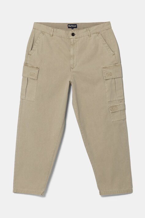 Хлопковые брюки Barbour цвет бежевый прямые MTR0754GY35