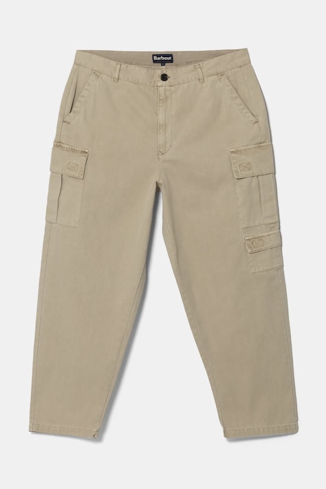Barbour spodnie bawełniane kolor beżowy proste MTR0754GY35
