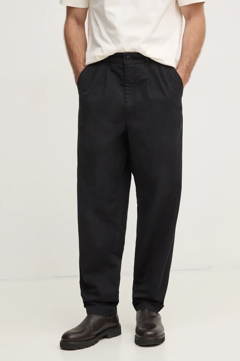 Barbour pantaloni in cotone colore nero MTR0756BK31