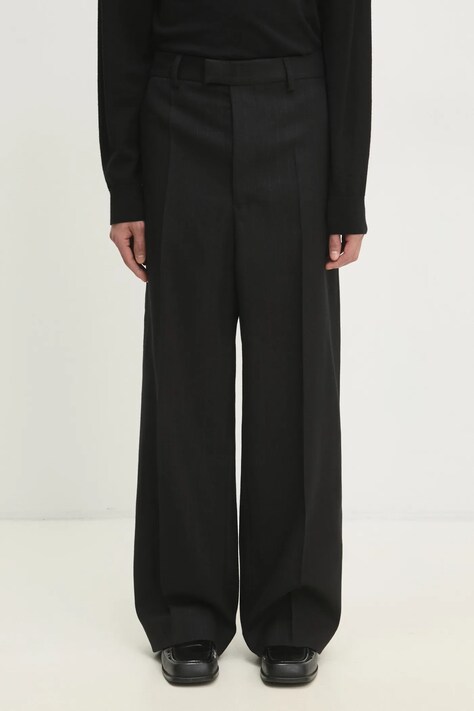 VETEMENTS pantaloni de lână Evening Tailored culoarea negru, drept, UA66PA430B1
