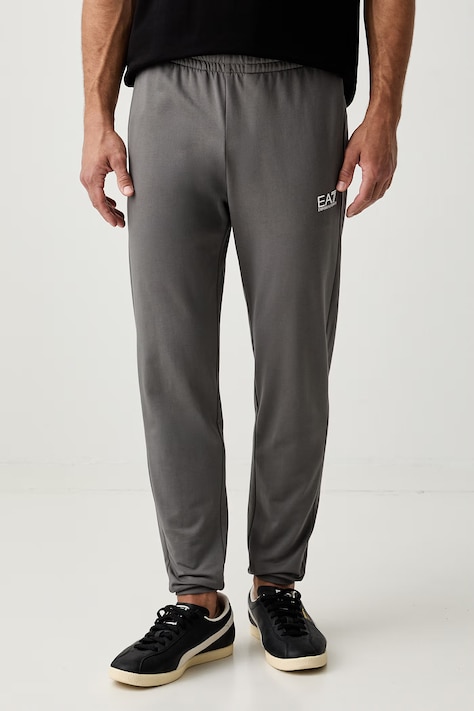 EA7 Emporio Armani teplákové nohavice pánske bavlnené sivé regular waist PJVRZ.8NPP66