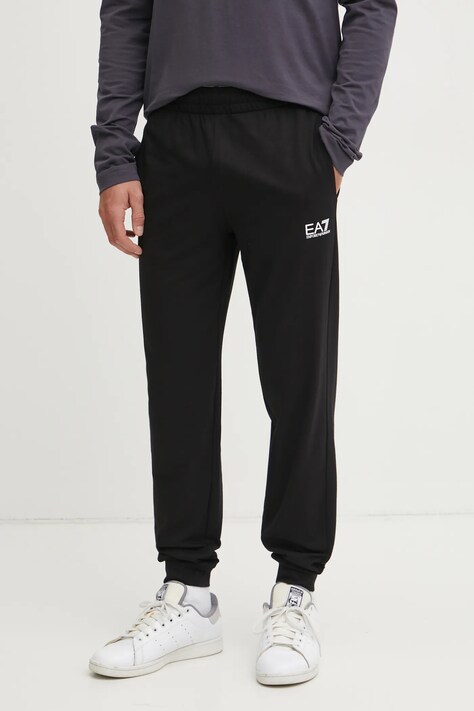 Спортивные штаны EA7 Emporio Armani мужские цвет чёрный с принтом PJVRZ.8NPP66