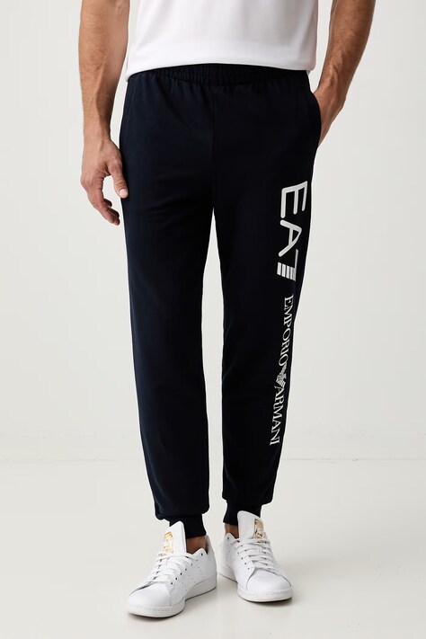 EA7 Emporio Armani spodnie dresowe męskie bawełniane granatowe regular waist AF13512.7M000571