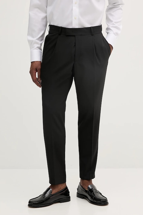 Kalhoty Karl Lagerfeld pánské, černá barva, přiléhavé, 552037.255080