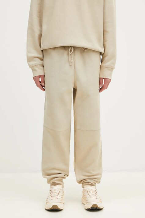 Παντελόνι φόρμας Carhartt WIP American Script Jogging Pant χρώμα: μπεζ, I027042.2LPXX