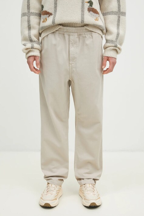 Carhartt WIP pantaloni de bumbac Flint Pant culoarea bej, drept, I029919.2LPGD
