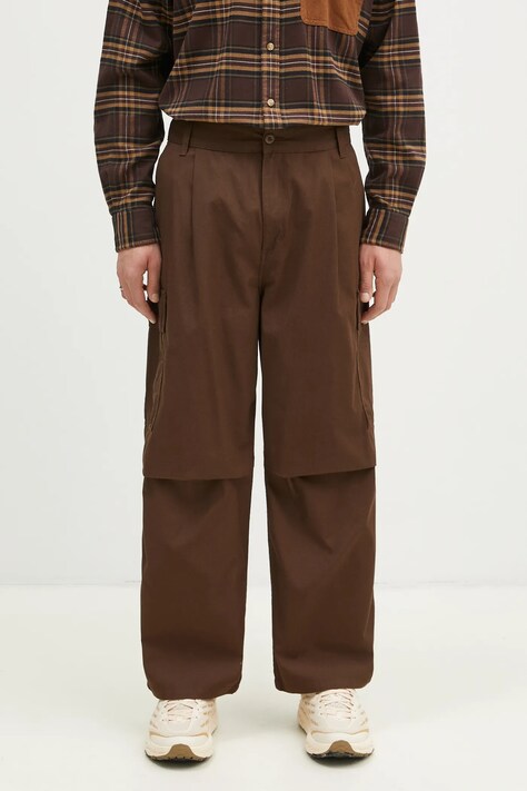 Carhartt WIP pantaloni de bumbac Cole Cargo Pant culoarea maro, drept, I030477.2LS02