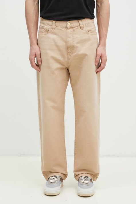 Бавовняні штани Carhartt WIP Landon Pant колір бежевий прямі I034318.07E4O