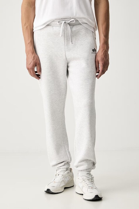 Alpha Industries spodnie dresowe męskie z bawełną Basic szare regular waist 156370