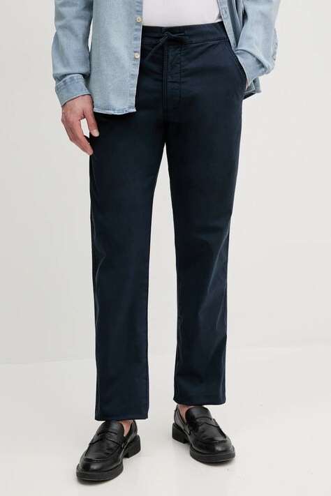 Pepe Jeans pantaloni PULL ON COMFORT CHINO barbati, culoarea albastru marin, drept, PM211866