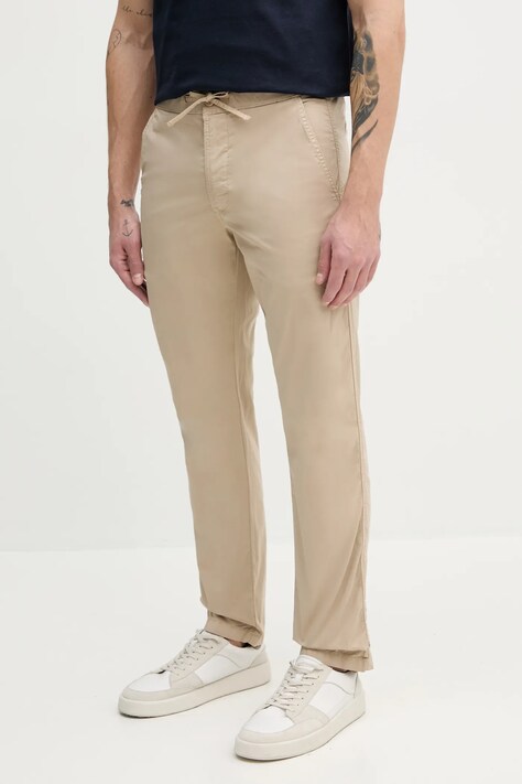 Pepe Jeans spodnie PULL ON COMFORT CHINO męskie kolor beżowy proste PM211866