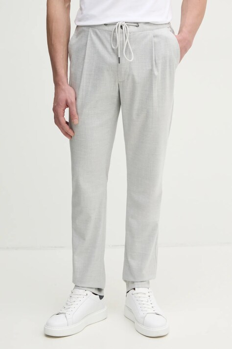 Michael Kors pantaloni barbati, culoarea gri, cu fason chinos, CF4303TENP