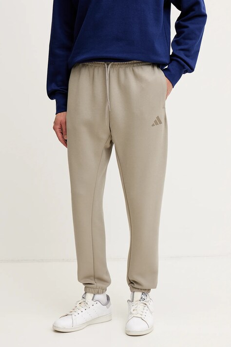adidas pantaloni de trening Future Icons barbati, culoarea bej, neted, JD4950