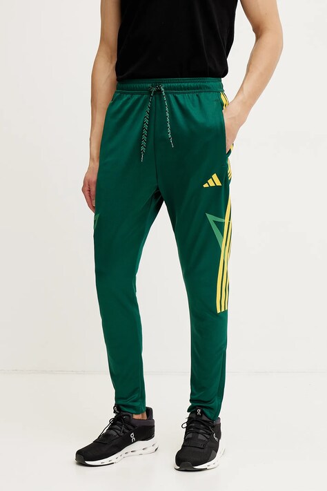 adidas pantaloni de trening Tiro barbati, culoarea verde, modelator, JC8048