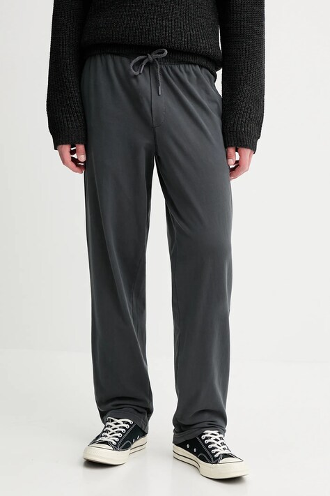 American Vintage pantaloni de trening din bumbac culoarea gri, uni, MFAZ05AE25