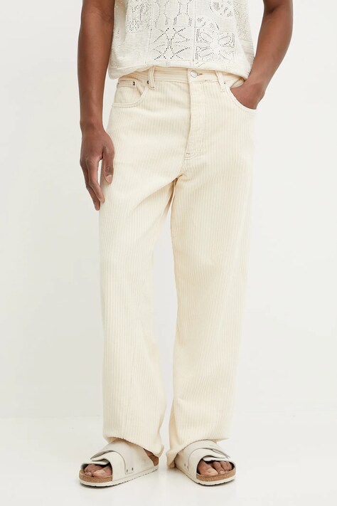 Sunflower pantaloni de catifea cord culoarea bej, drept, 5104