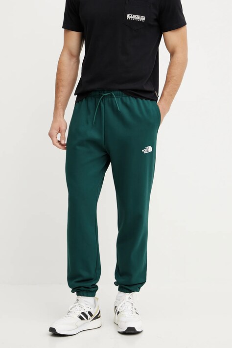 The North Face spodnie dresowe Simple Dome męskie kolor zielony z nadrukiem NF0A8C1W6GI1