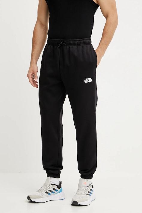 The North Face pantaloni de trening Simple Dome barbati, culoarea negru, neted, NF0A8C1WJK31