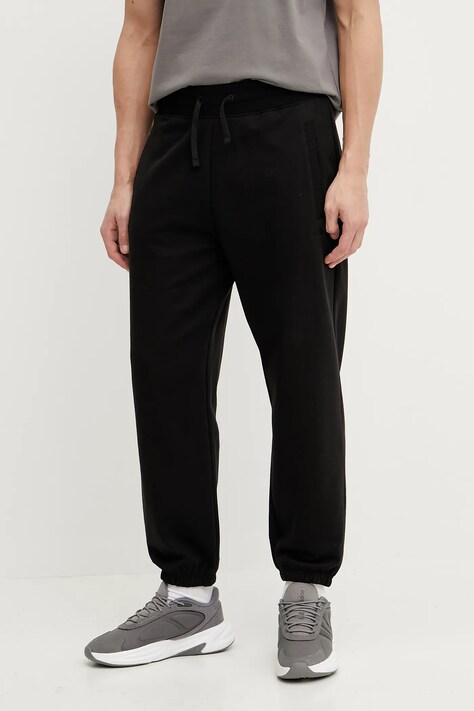 The North Face pantaloni de trening din bumbac Dome Relaxed barbati, culoarea negru, neted, NF0A8C3SJK31