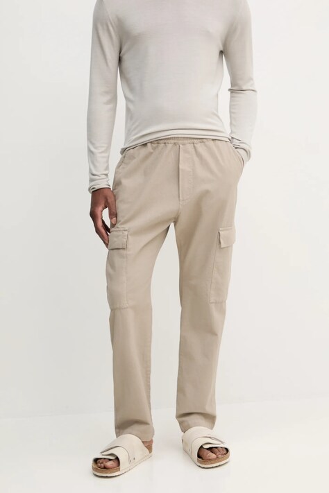 BARENA VENEZIA pantaloni de bumbac Camicia Mola barbati, culoarea bej, drept, PAU5092.2763