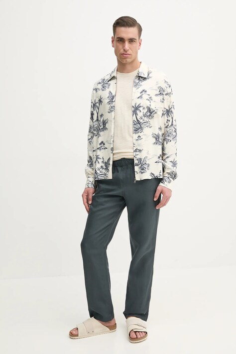 ZADIG&VOLTAIRE pantaloni din in barbati, culoarea gri, WMPA01208