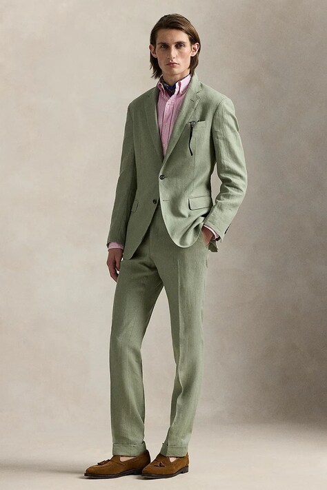 Polo Ralph Lauren pantaloni barbati, culoarea verde, drept, 715966928