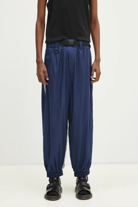 Tepláky Y-3 3-Stripes Nylon Shell Pant pánské, tmavomodrá barva, hladké, JM7789