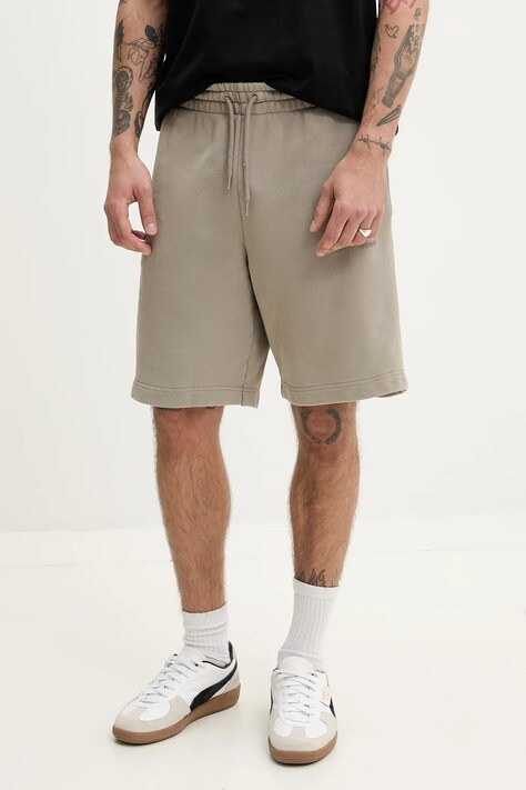 HUGO pantaloni scurți din bumbac bărbați, culoarea bej, 50540969