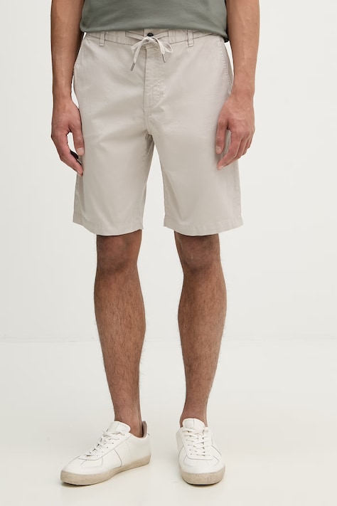 BOSS Orange szorty chino męskie bawełniane z elastanem beżowe regular waist 50536885