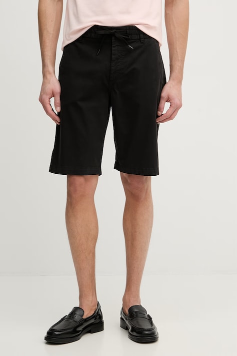 BOSS Orange szorty chino męskie bawełniane z elastanem czarne 50536885