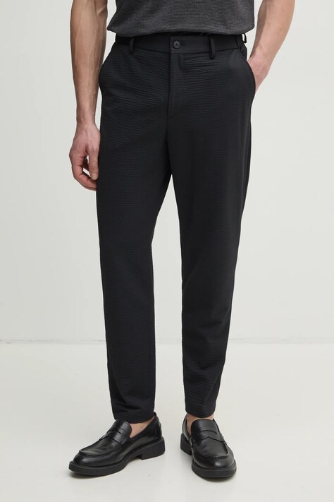 BOSS pantaloni barbati, culoarea negru, mulata, 50540687
