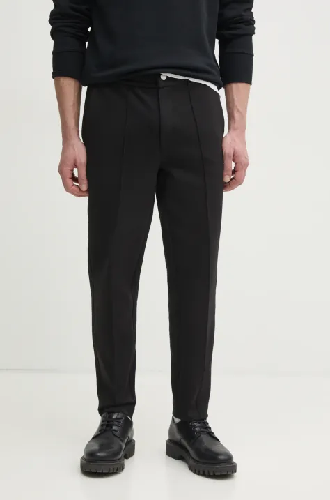 Calvin Klein pantaloni barbati, culoarea negru, mulata, K10K114251