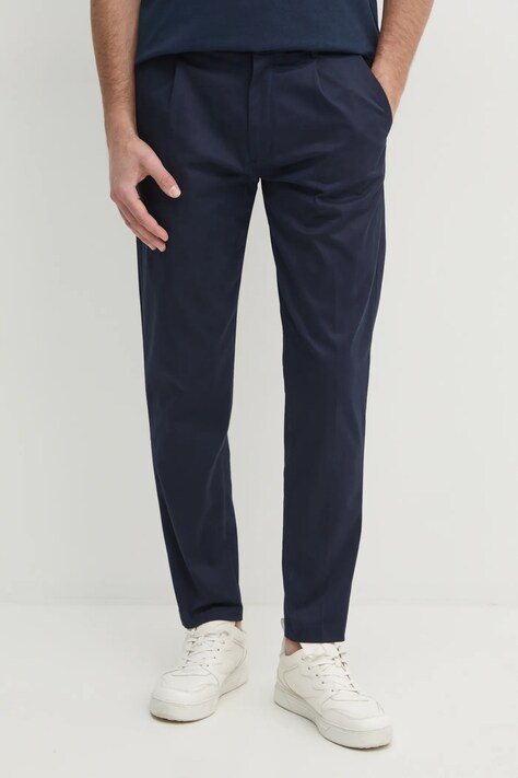 Calvin Klein pantaloni bărbați, culoarea bleumarin, cu fason chinos, K10K114104