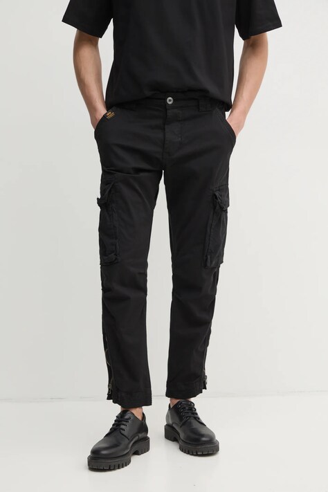 Alpha Industries spodnie Task Force Pant męskie kolor czarny w fasonie cargo 106203
