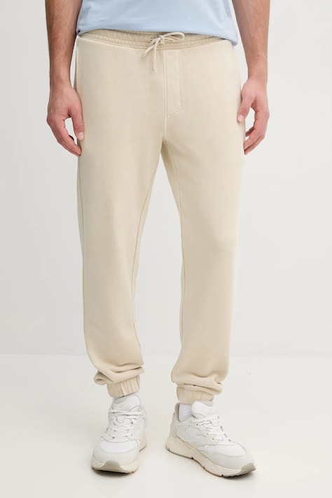 Calvin Klein Jeans pantaloni de trening din bumbac bărbați, culoarea bej, uni, J30J327252