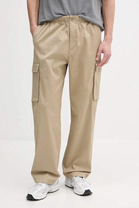 Calvin Klein Jeans pantaloni bărbați, culoarea bej, cu fason cargo, LV040EM616